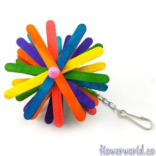 Wooden Gnawing Toy Colorful Flower Toy Creative Parrot Toy Bird Pet Supplies