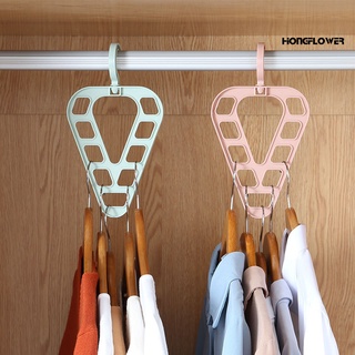Hongflower percha de ropa de 9 agujeros de plástico reutilizable ahorro de espacio armario organizador perchas para el hogar
