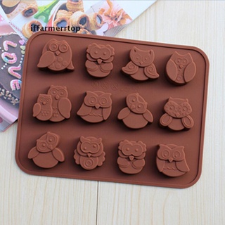 iffarp molde de silicona 12-owl para decoración de pasteles, galletas de chocolate, jabón para hornear.