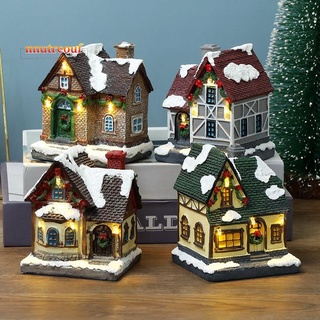 luminosa pequeña decoración de casa decoraciones navideñas resina nieve casa regalos de navidad (excluyendo la batería) b