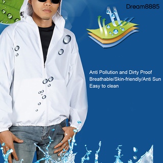 [dm mjkt] hombres verano con capucha impermeable aire acondicionado ventilador de refrigeración anti sol abrigo chaqueta (4)