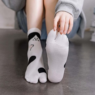 agbayani transpirable tabi calcetín harajuku dedo dividido calcetines de dos dedos calcetines de los hombres de la raya divertido cómodo japonés niñas hosiery (4)