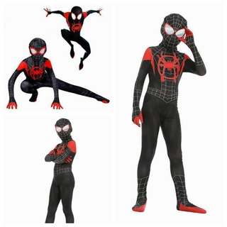 spider-man: en el disfraz de spider-verse niños adulto miles morales cosplay traje