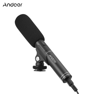 Andoer PR* micrófono de entrevista profesional conmutable omnidireccional cardioide modo Pick-up para Canon Nikon Sony DSLR