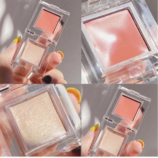 Cubo de hielo cristal Blush Highlight 2 en 1 paleta de maquillaje facial suave pigmentado Natural mate rubor polvo duradero cosméticos (9)