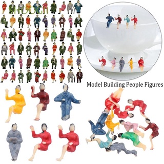 SHOOGII 10pcs Hot Model Building Passengers 1:87 DIY Character Sit People Figures Dollhouse Decorations Kids Toys ABS Material Mixed Color Pose Train Scenery