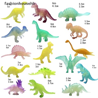 fashionhousehb 16 unids/set luminoso jurásico noctilúcido dinosaurio juguetes brillan en la oscuridad dinosaurios venta caliente