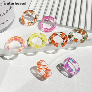 (waterheaed) corea moda resina fruta anillo de dedo anillos para mujeres fiesta boda joyería anillo en venta