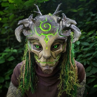 Máscara decorativa para fiestas de halloween, de látex Natural, en forma de elfo, para disfraz, Cosplay, verde (3)