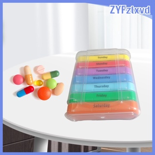 weekly pill organizer 7 días colorido organizador caso resistente a la humedad para sostener píldoras, vitaminas, aceite de pescado, medicamentos (3)