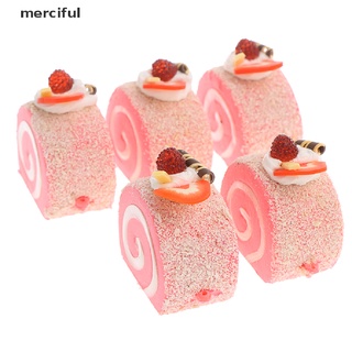 crema de simulación misericordiosa rollo suizo pastel de frutas artificial realista falso comida en miniatura co