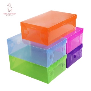 cajas de zapatos de plástico transparente colorido cajas de almacenamiento de zapatos contenedor organizador caso nuevo fresco (1)