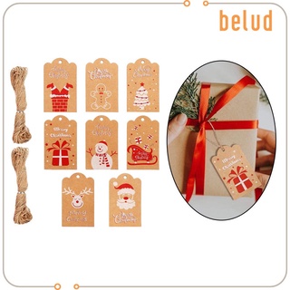 [belud] 8 etiquetas de papel Kraft de navidad, diseño de manualidades, etiquetas de precio al por menor para fiesta