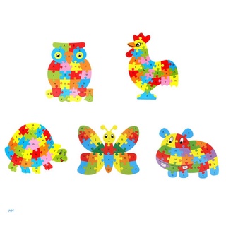 hh madera animal búho mariposa alfabeto rompecabezas niños bebé aprendizaje temprano juguetes educativos inteligentes
