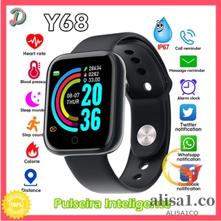 Y68 Bluetooth recargable reloj inteligente reloj calorías frecuencia cardíaca sueño Monitor