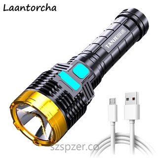 High power led flashlights USB Rechargeable Powerful flashlight With Side Light Ultra Bright torch Outdoor Camping Flash