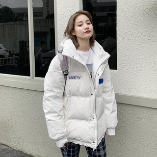 Abrigo de algodón estilo Hong Kong moda femeninainsOtoño e Invierno pequeño Nuevo estilo coreano chaqueta acolchada suelta de algodón grueso abrigo de ropa de algodón