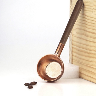 Cuchara de medición de grano de café de madera maciza de cobre cuchara medidora de café en polvo cuchara cuantitativa cuchara medidora 10G (6)