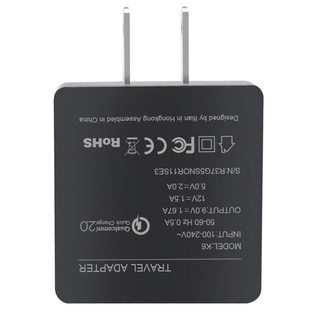 K6 negro USB cargador de pared de viaje adaptador de carga rápida enchufe US/reino unido para Smartphone (4)