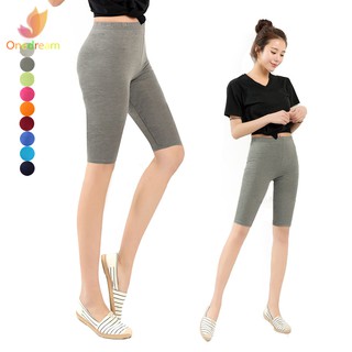 las mujeres pantalones de longitud de la rodilla elástico de color sólido correr fitness chica casual pantalones más el tamaño 3-5xl (1)