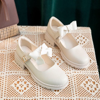 Zapatos de mujer No. 1 kasut perempuan pequeños zapatos de cuero femenino estilo británico 2021 dedo del pie redondo lindo suela gruesa tacón grueso Mary Jane zapatos de estilo suave solo zapatos (1)
