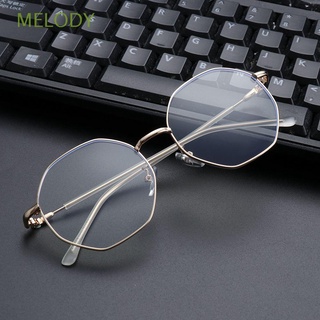 MELODY Retro Metal Glasses Round Frame Gaming Glasses Computer Goggles Women and Men Optical Eyeglasses Frame Anti-Radiation Simple Blue Light Blocking