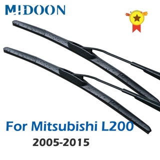 Mute Hybrid Wiper Blades for Mitsubishi L200 Fit Hook Arms 2005 2006 2007 2008 2009 2010 2011 2012 2013 2014 2015