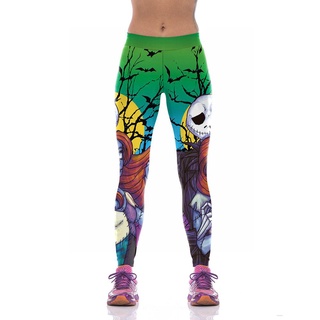 Disfraz de Halloween impresión Digital pantalones de Halloween Zombie serie culturismo pantalones deportivos Yoga Leggings para mujer