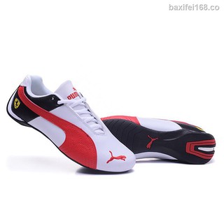 Listo Stock Puma Ferrari cuero hombres zapatos deportivos blanco-rojo-negro (1)