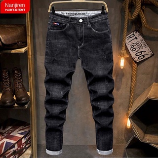 [shengwofu.co]spot nanjiren jeans rectos hombres otoño nueva moda slim stretch casual suelto trabajo pantalones largos hombres