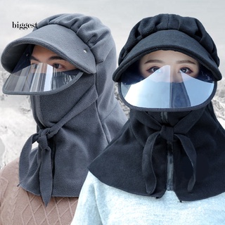 bigm_Unisex Winter Warm Face Cover Hat Shawl Riding Windproof Bandage Zipper Cap