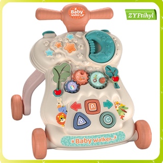 Baby Push Walker Sit-to-Stand Interactive Learning Juguete Verde (7)
