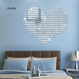 livecity 100 pzs calcomanía de pared con efecto espejo/amor 3d/decoración del hogar/arte diy