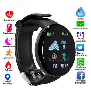 D18 Reloj Inteligente Redondo Impermeable Con Rastreador De Fitness/Bluetooth Para Hombre/Android/iOS