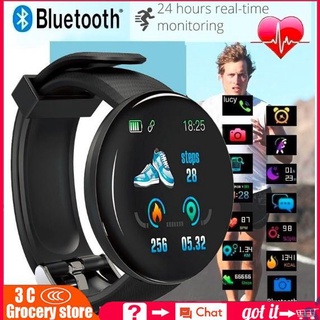 D18S reloj inteligente redondo presión arterial Monitor de ritmo cardíaco hombres Fitness Tracker SmartWatch Android IOS
