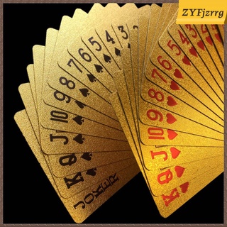 24K Golds Foil Juego De Cartas De Póquer Impermeable Mesa De Oro