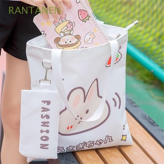 rantanen travel kawaii bolso multifuncional bolsas de viaje de lona bolso de hombro conejo casual tote shopper bolso de la escuela bolsas de oso bolsa de almacenamiento de gran capacidad