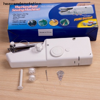 [heavendenotation] mini máquina de coser manual de mano mini portátil práctico hogar costura rápida