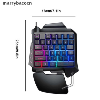 marrybacocn teclado mecánico de una mano rgb retroiluminado portátil mini teclado co