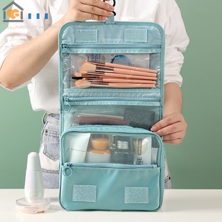 Bolsa de aseo colgante con gancho plegable de viaje maquillaje Kit de cosméticos organizador bolsa de almacenamiento a prueba de salpicaduras para mujeres hombres (2)