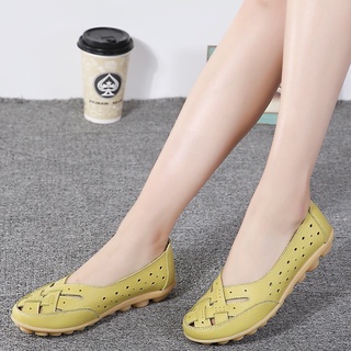 Pisos zapatos para las mujeres en más el tamaño 35-44 suela suave de cuero Casual zapatos de estilo de deslizamiento en mocasines señoras plana zapatos de las mujeres (5)