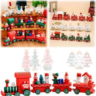 Navidad dulce 4/5 piezas carro de madera de navidad navidad tren de cumpleaños adorno decoración de niños regalo juguetes