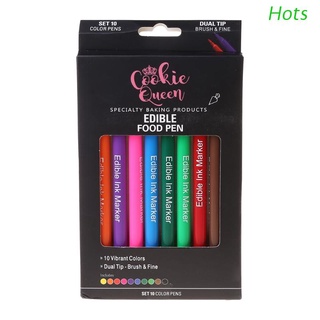 Hots 10 colores Marcadores De Tinta comestibles punta Fina De Resina epoxi/bolígrafo Para dibujar/manualidades