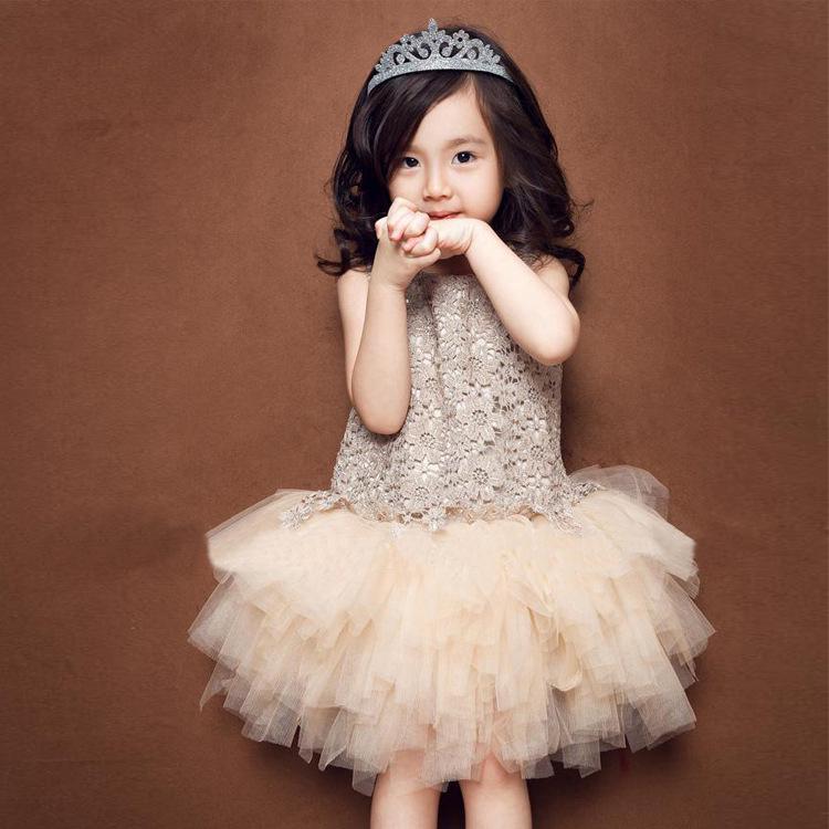 niña elegante tutú vestido de vestido de princesa estilo vestido de bebé niña niños fiesta vestido de bola ajuste para la altura: 100-160cm