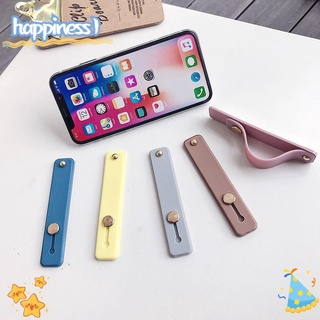 HAPPINESS Universal Phone Holder Candy Color Push Pull Finger Ring Bracket Hand Band Creative Silicone Grip Stand