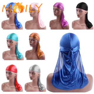 moily hombres mujeres bandana elástico sombrero pirata seda durag chemo gorra pre-atada headwrap moda cáncer cabeza bufanda ajustable turbante hiyab/multicolor