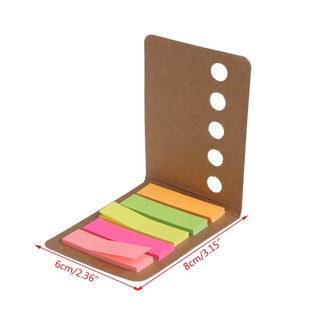 ange 5 almohadillas/pack de papel kraft cubierta de color caramelo notas adhesivas marcador de página pestañas índice (4)