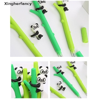 Xfmy Panda Gel pluma Kawaii papelería lindo bolígrafos novedad de dibujos animados estudiante tinta negra caliente