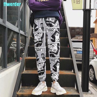 [ffwerder] hombre mujer cómic impreso casual suelto hip hop harajuku deporte pantalones streetwear (4)