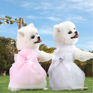 Vestido De Novia Para Mascotas Perro Blanco Rosa Gato Boda Princesa Ropa (1)